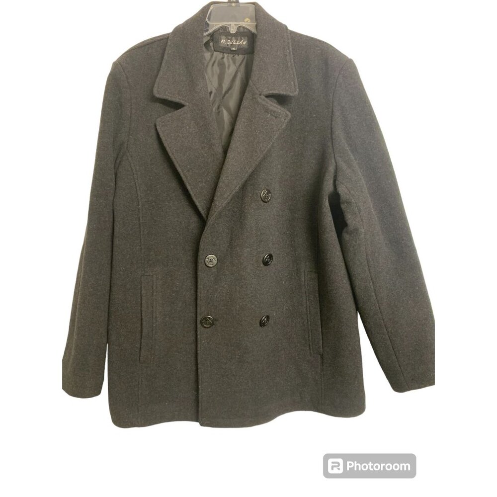 M. Julian Wool‎ Blend Coat Size XL Button Up Black